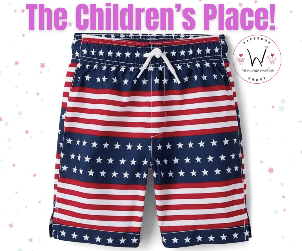 The Children’s Place 4th of July Swim Trunks!